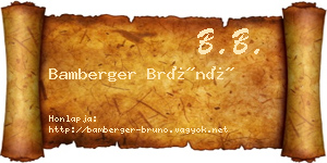 Bamberger Brúnó névjegykártya